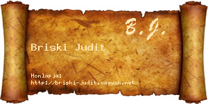 Briski Judit névjegykártya